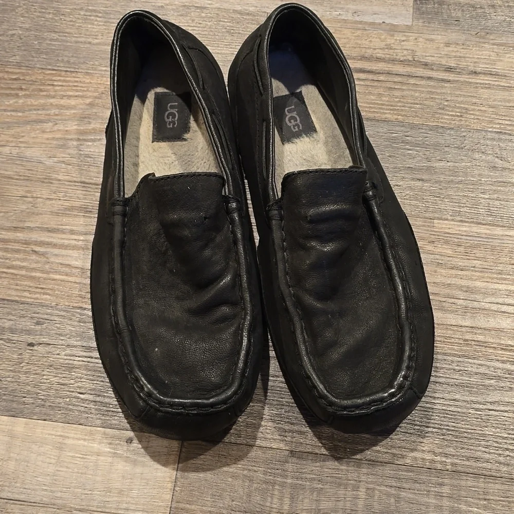 UGG Alder Shearling Line Loafers | Black | Size‎ 12 | Leather​